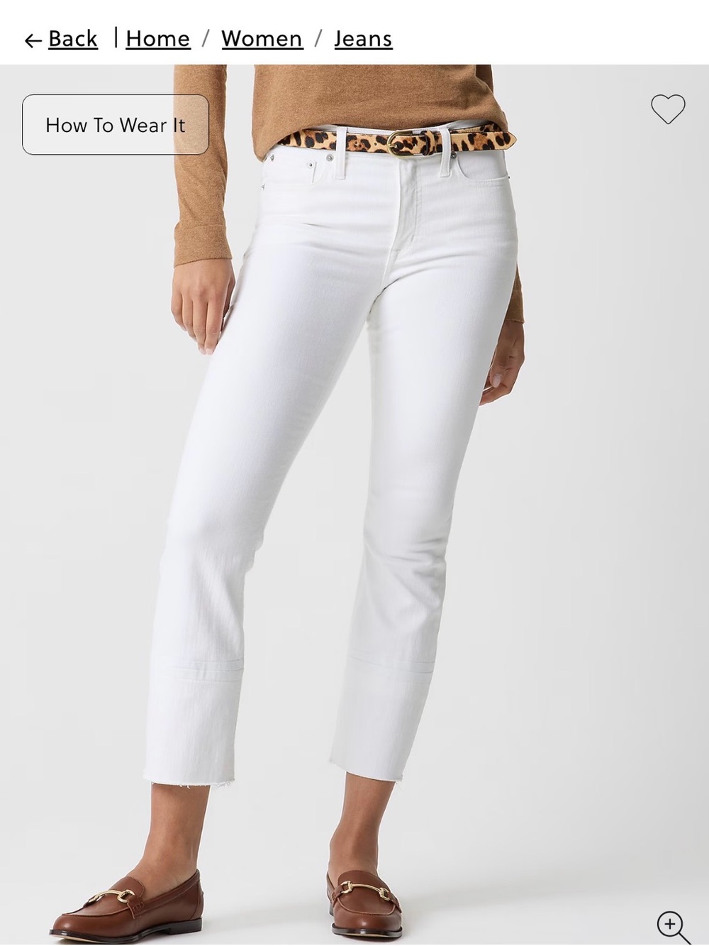 J. Crew White Cropped Straight Jeans